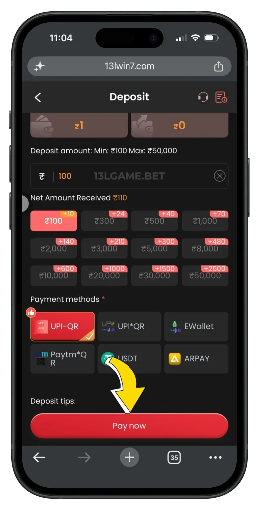 13lgame-deposit-page